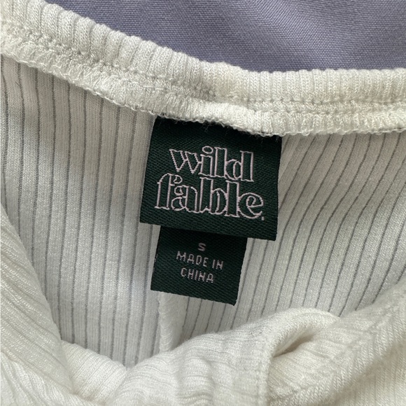 Wild fable white ribbed bodysuit summer vacation beach party event festival S - Picture 15 of 15